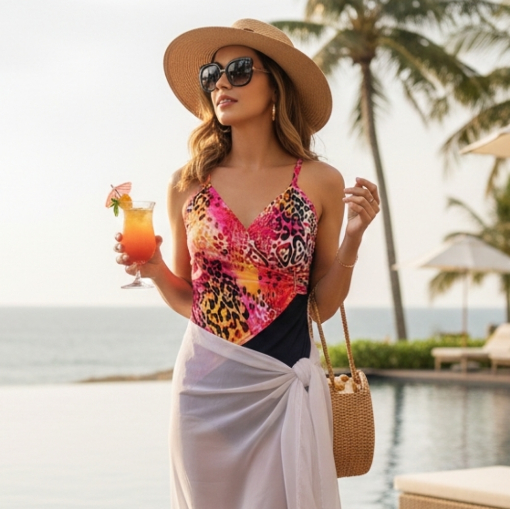 Christina 12 Leopard Ruched Shaping One Piece Swimsuit Mobwife Resortwear